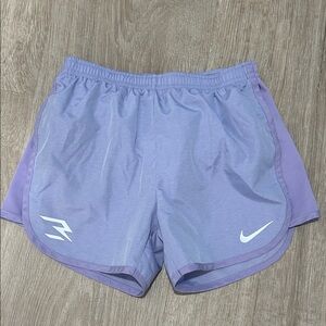 Nike Girls Lavender Athletic Shorts with White Logos